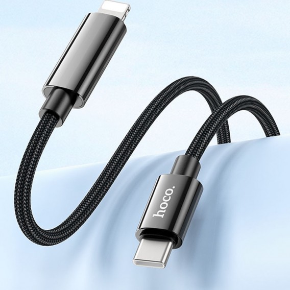 USB кабель Hoco U125 Benefit 27W Type-C to Lightning (1.2m), Черный