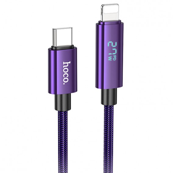 USB кабель Hoco U125 Benefit 27W Type-C to Lightning (1.2m), Фіолетовий