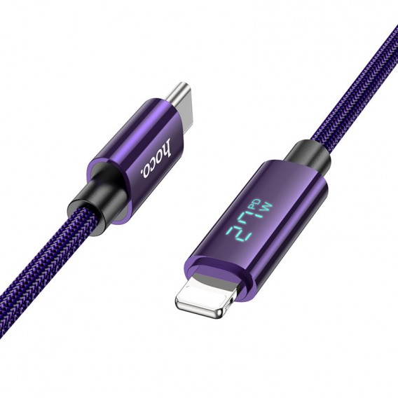 USB кабель Hoco U125 Benefit 27W Type-C to Lightning (1.2m), Фіолетовий