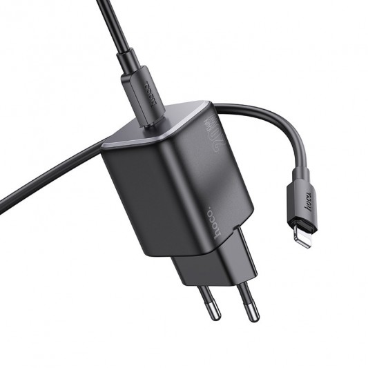 СЗУ Hoco N40 Mighty PD20W (1USB-C) + кабель Type-C to Lightning Black - изображение 2