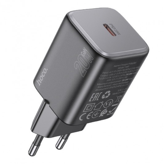 Блок живлення Hoco N40 Mighty PD20W (1USB-C) Black