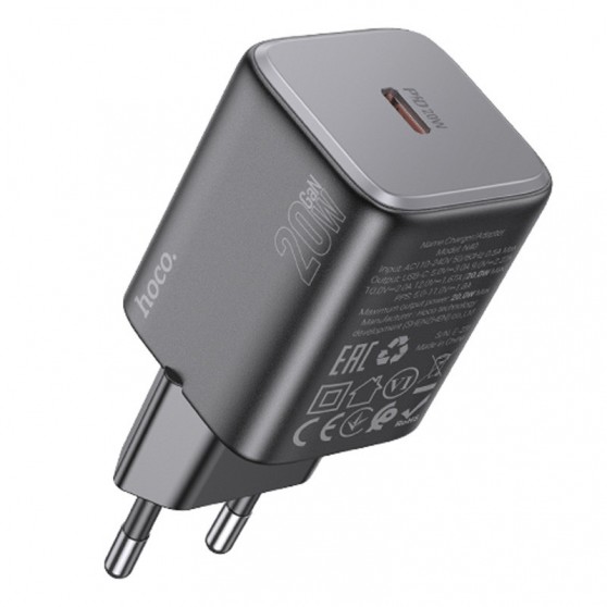 Блок живлення Hoco N40 Mighty PD20W (1USB-C) Black