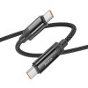 USB кабель Hoco U126 Lantern 100W Type-C to Type-C (1.2m), Чорний