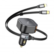 АЗУ Hoco NZ13 Clever PD30W + выдвижные кабеля Type-C and Lightning Black