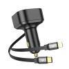 Зарядка в прикуриватель авто Hoco NZ13 Clever PD30W with telescopic cable Type-C to Lightning, Black