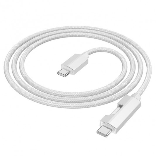 Дата кабель Hoco U123 Regent colorful 60W Type-C to Type-C (1.2m) Gray - изображение 3