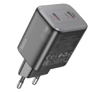 Блок питания Hoco N42 Elogiado PD45W (2USB-C) Black