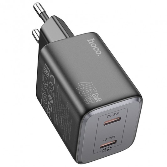 СЗУ Hoco N42 Elogiado PD45W (2USB-C) Black - изображение 1