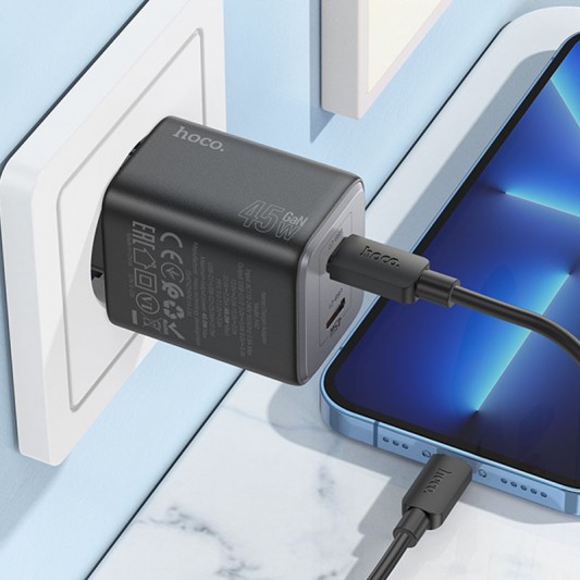 СЗУ Hoco N42 Elogiado PD45W (2USB-C) Black - изображение 4