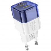 Блочок для зарядки Hoco C125A Transparent 1C PD20W, Transparent blue