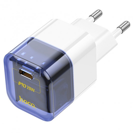 СЗУ Hoco C125A Transparent PD20W (1USB-C) Transparent blue - изображение 1