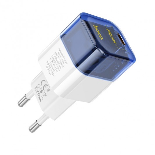 СЗУ Hoco C125A Transparent PD20W (1USB-C) Transparent blue - изображение 3