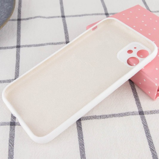 Чохол Silicone Case Full Camera Protective (AA) NO LOGO для Apple iPhone 12 (6.1"), Білий / White - зображення 1 
