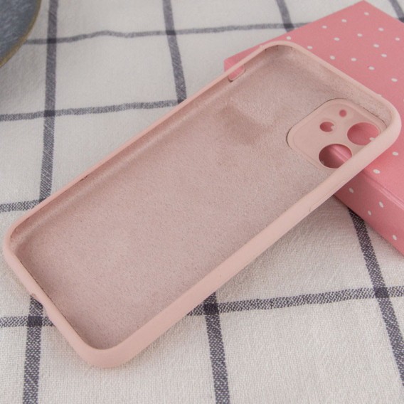 Чохол Silicone Case Full Camera Protective (AA) NO LOGO для Apple iPhone 12 (6.1"), Рожевий / Pink Sand