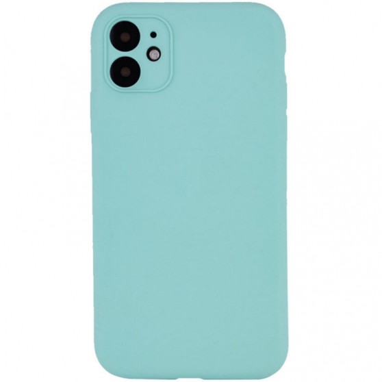 Чехол Silicone Case Full Camera Protective (AA) NO LOGO для Apple iPhone 12 (6.1"), Бирюзовый / Marine Green
