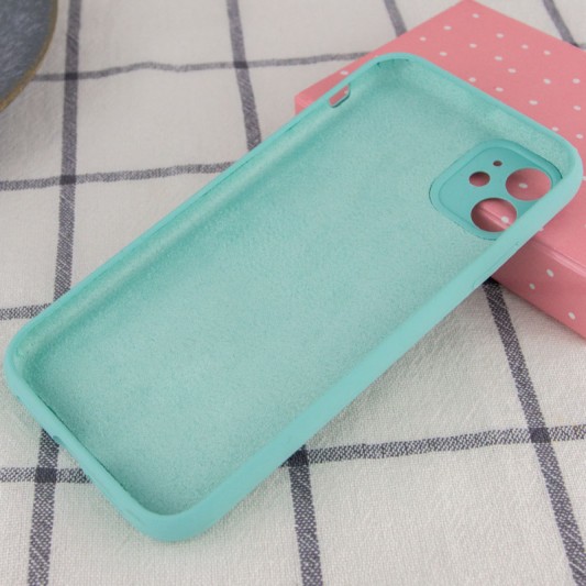 Чохол Silicone Case Full Camera Protective (AA) NO LOGO для Apple iPhone 12 (6.1"), Бірюзовий / Marine Green - зображення 2 