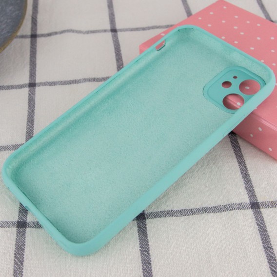 Чохол Silicone Case Full Camera Protective (AA) NO LOGO для Apple iPhone 12 (6.1"), Бірюзовий / Marine Green