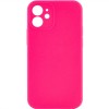 Чохол Silicone Case Full Camera Protective (AA) NO LOGO для iPhone 12 (6.1"), Рожевий / Barbie pink