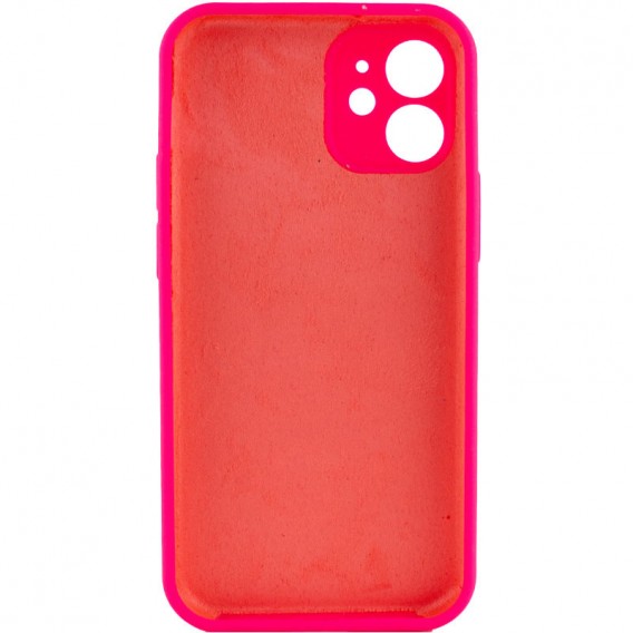 Чехол Silicone Case Full Camera Protective (AA) NO LOGO для Apple iPhone 12 (6.1"), Розовый / Barbie pink