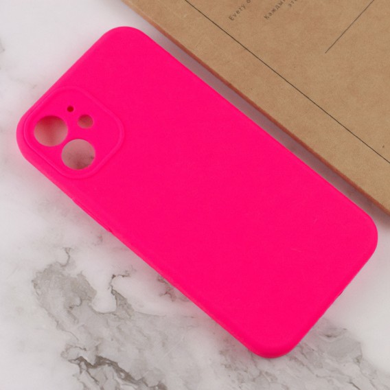 Чехол Silicone Case Full Camera Protective (AA) NO LOGO для Apple iPhone 12 (6.1"), Розовый / Barbie pink