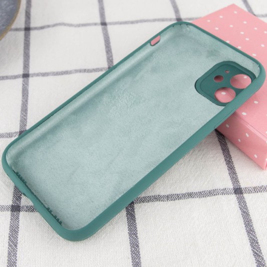Чохол Silicone Case Full Camera Protective (AA) NO LOGO для Apple iPhone 12 (6.1"), Зелений / Pine green - зображення 1 