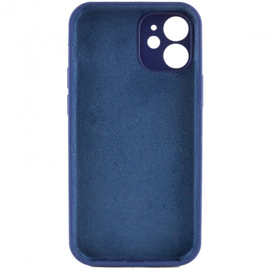 Чохол Silicone Case Full Camera Protective (AA) NO LOGO для Apple iPhone 12 (6.1"), Синій / Deep navy - зображення 2 
