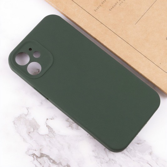 Чохол Silicone Case Full Camera Protective (AA) NO LOGO для Apple iPhone 12 (6.1"), Зелений / Cyprus Green - зображення 3 