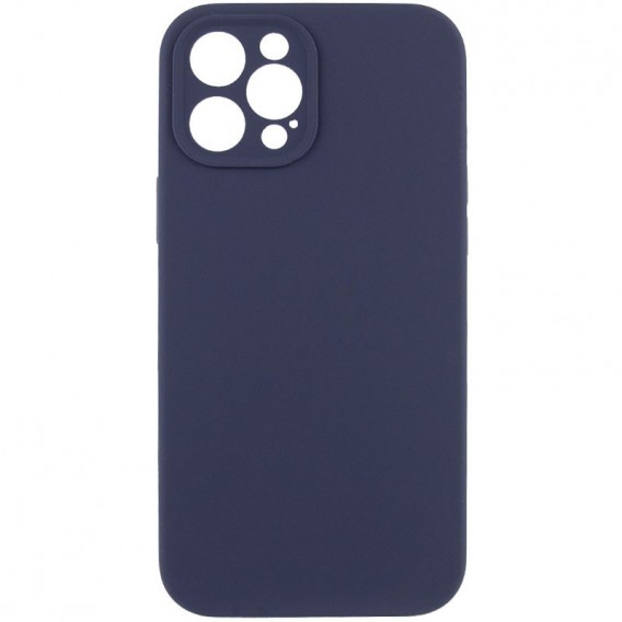 Чохол Silicone Case Full Camera Protective (AA) NO LOGO для Apple iPhone 12 Pro (6.1"), Темно-синій / Midnight blue
