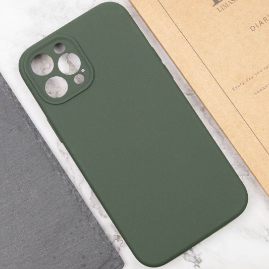 Чехол Silicone Case Full Camera Protective (AA) NO LOGO для Apple iPhone 12 Pro Max (6.7"), Зеленый / Cyprus Green - изображение 4