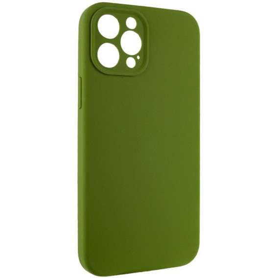 Чохол Silicone Case Full Camera Protective (AA) NO LOGO для Apple iPhone 12 Pro Max (6.7"), Зелений / Dark Olive