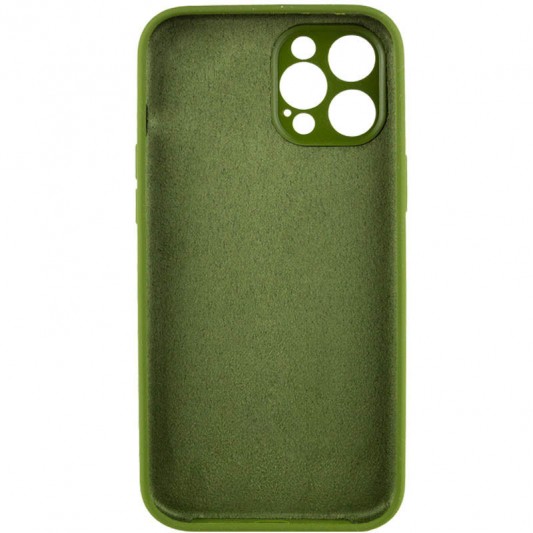 Чехол Silicone Case Full Camera Protective (AA) NO LOGO для Apple iPhone 12 Pro Max (6.7"), Зеленый / Dark Olive - изображение 3