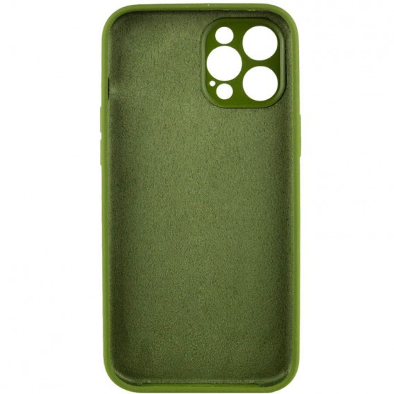 Чохол Silicone Case Full Camera Protective (AA) NO LOGO для Apple iPhone 12 Pro Max (6.7"), Зелений / Dark Olive