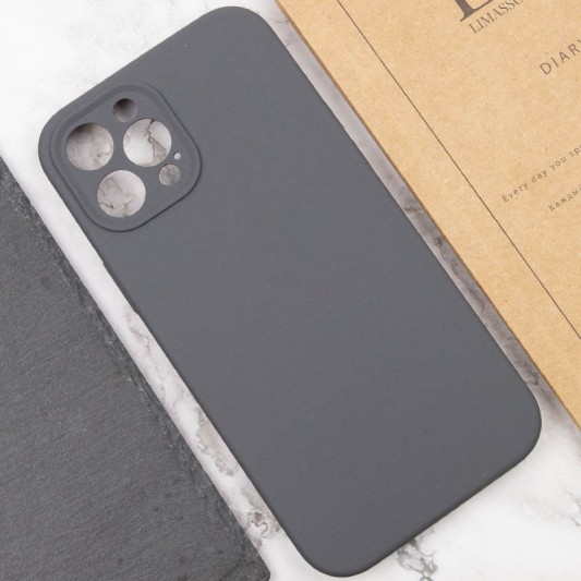 Чохол Silicone Case Full Camera Protective (AA) NO LOGO для Apple iPhone 12 Pro Max (6.7"), Сірий / Dark Gray - зображення 4 