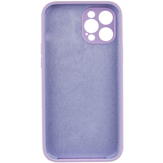 Чехол Silicone Case Full Camera Protective (AA) NO LOGO для Apple iPhone 12 Pro Max (6.7"), Сиреневый / Lilac