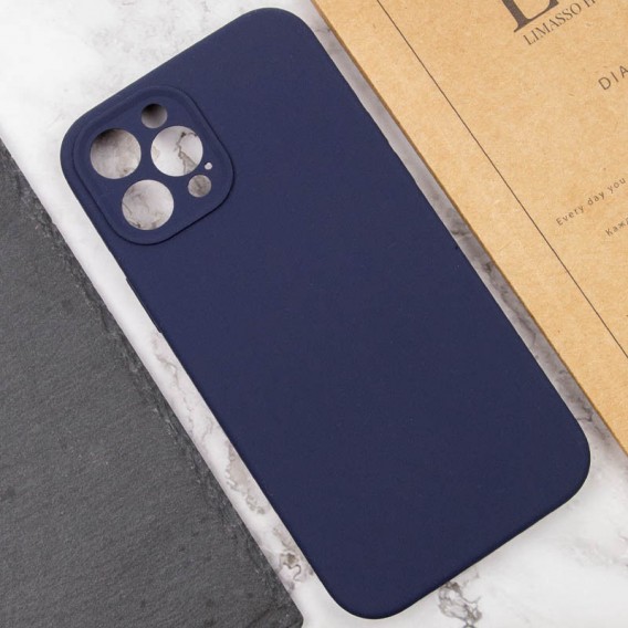 Чохол Silicone Case Full Camera Protective (AA) для iPhone 12 Pro Max (6.7"), Темно-синій / Midnight blue