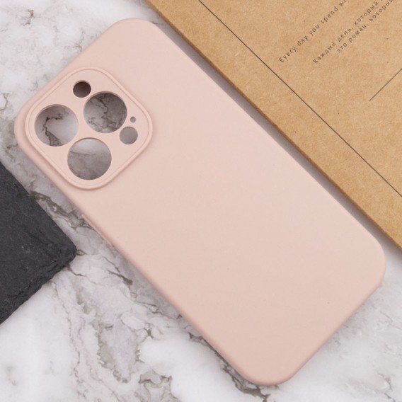 Чохол Silicone Case Full Camera Protective (AA) NO LOGO для Apple iPhone 13 Pro Max (6.7"), Рожевий / Pink Sand