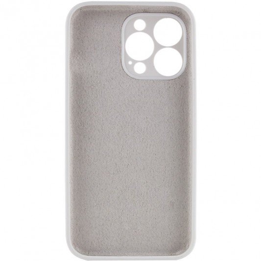 Чохол Silicone Case Full Camera Protective (AA) NO LOGO для Apple iPhone 14 Pro (6.1"), Білий / White - зображення 3 