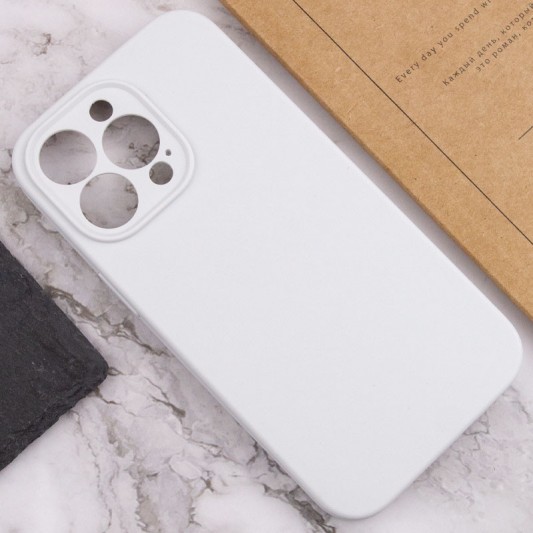 Чохол Silicone Case Full Camera Protective (AA) NO LOGO для Apple iPhone 14 Pro (6.1"), Білий / White - зображення 4 