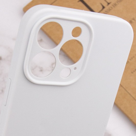 Чохол Silicone Case Full Camera Protective (AA) NO LOGO для Apple iPhone 14 Pro (6.1"), Білий / White - зображення 5 