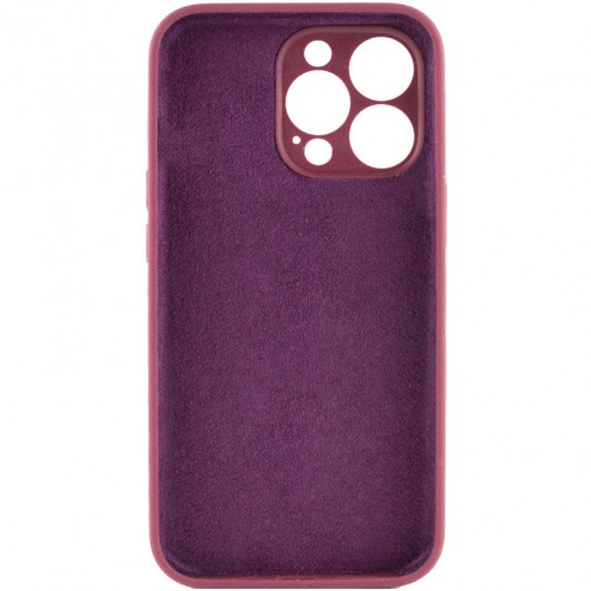 Чехол Silicone Case Full Camera Protective (AA) NO LOGO для Apple iPhone 14 Pro Max (6.7"), Бордовый / Plum - изображение 1