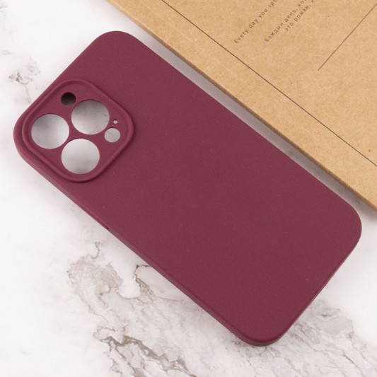 Чехол Silicone Case Full Camera Protective (AA) NO LOGO для Apple iPhone 14 Pro Max (6.7"), Бордовый / Plum - изображение 2