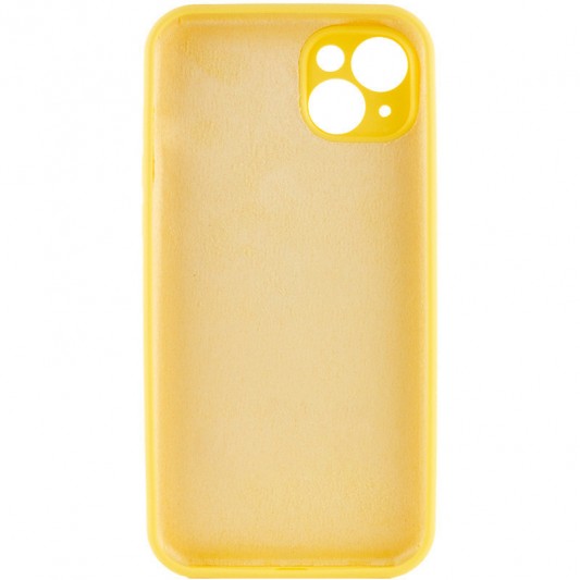 Чохол Silicone Case Full Camera Protective (AA) NO LOGO для Apple iPhone 15 (6.1"), Жовтий / Yellow - зображення 3 