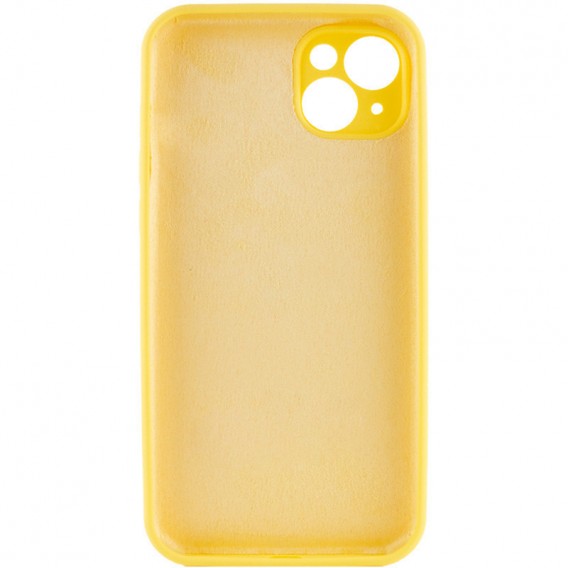 Чехол Silicone Case Full Camera Protective (AA) NO LOGO для Apple iPhone 15 (6.1"), Желтый / Yellow
