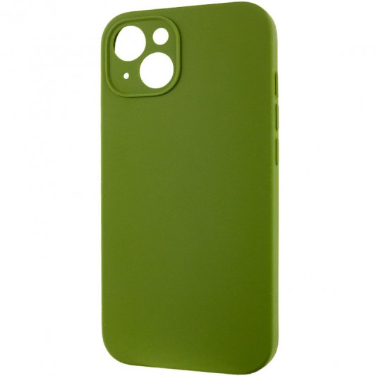 Чохол Silicone Case Full Camera Protective (AA) NO LOGO для Apple iPhone 15 (6.1"), Зелений / Dark Olive - зображення 2 
