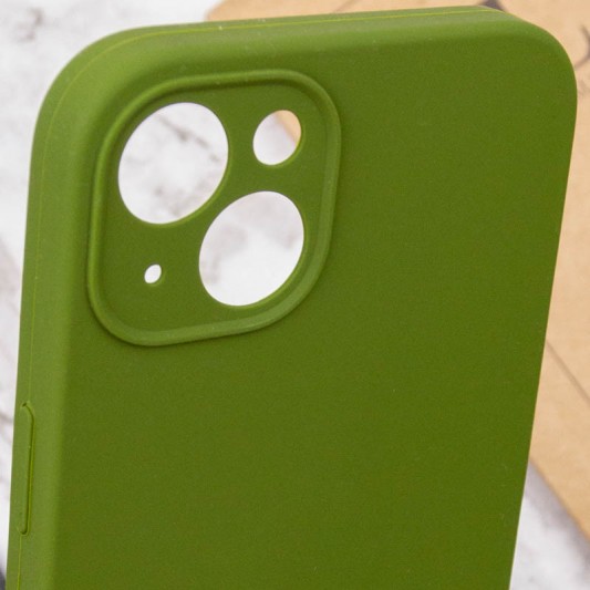 Чохол Silicone Case Full Camera Protective (AA) NO LOGO для Apple iPhone 15 (6.1"), Зелений / Dark Olive - зображення 5 