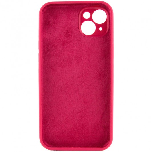 Чохол Silicone Case Full Camera Protective (AA) NO LOGO для Apple iPhone 15 (6.1"), Червоний / Rose Red - зображення 3 