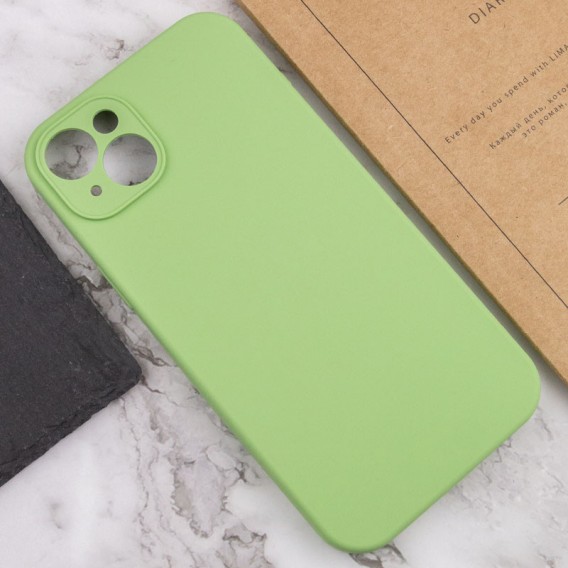 Чехол Silicone Case Full Camera Protective (AA) NO LOGO для Apple iPhone 15 (6.1"), Мятный / Mint