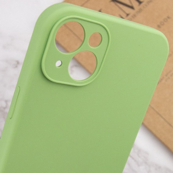 Чехол Silicone Case Full Camera Protective (AA) NO LOGO для Apple iPhone 15 (6.1"), Мятный / Mint