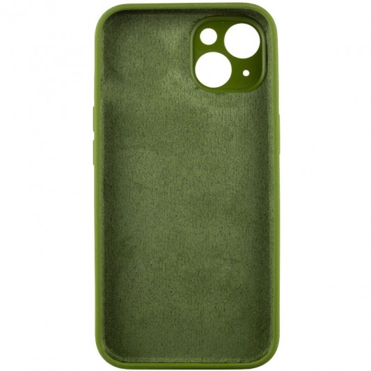 Чехол Silicone Case Full Camera Protective (AA) NO LOGO для Apple iPhone 15 Plus (6.7"), Зеленый / Dark Olive - изображение 3