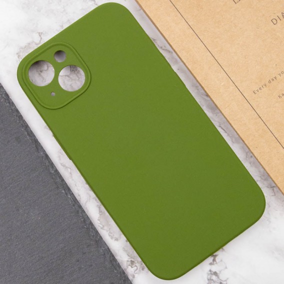 Чохол Silicone Case Full Camera Protective (AA) NO LOGO для Apple iPhone 15 Plus (6.7"), Зелений / Dark Olive